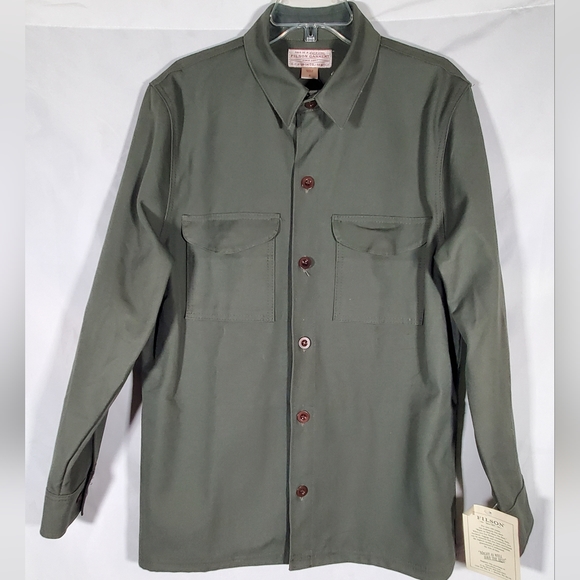 CC FILSON ANTIQUE TIN JAC-SHIRT OTTER ARMY GREEN MADE IN USA OUTDOORS - Picture 3 of 7